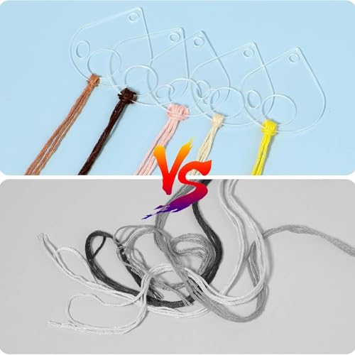 50Pcs Acrylic Embroidery Floss Organizer with 1Pc Hinged Ring (51 Count)