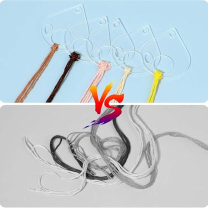 50Pcs Acrylic Embroidery Floss Organizer with 1Pc Hinged Ring (51 Count)