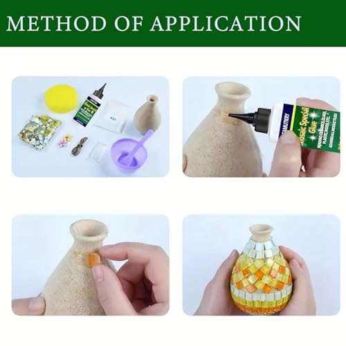 Mosaic Glue 2 Pack 60ml Waterproof Adhesive for DIY Crafts (2 Fl Oz)