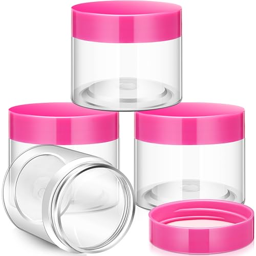 12 Pack 6 oz Plastic Container Jars with Lids Round Clear Travel Cosmetic Container Slime Jars for Toiletries (12 Count)