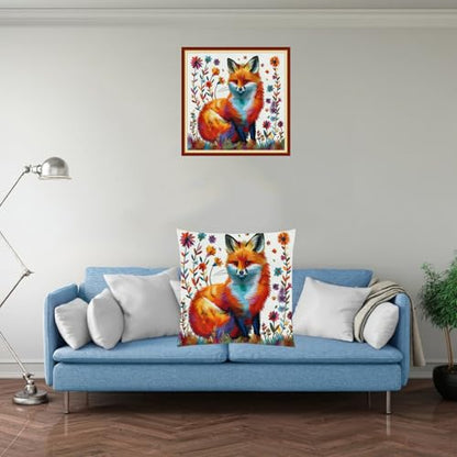 Stamped Cross Stitch Kits for Adults Beginners Pillow Needlepoint Kit with Embroidery Pattern Needlework Kit Prestamped Stitches Kit 11CT Cross Stitching