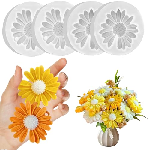 4 Pcs Daisy Flower Candle Molds