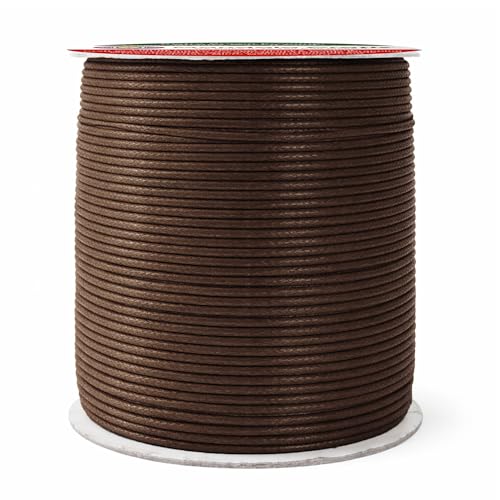 2mm Bistre Brown Waxed Cord (327 Foot)