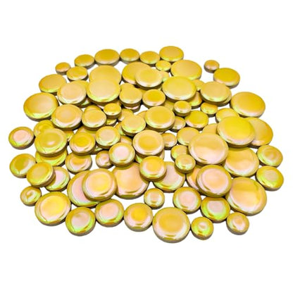 200g Iridescent Round Mosaic Tiles for Crafts Bulk (90 Count)