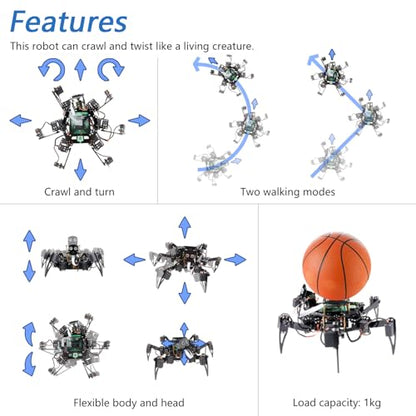 Big Hexapod Robot Kit for Raspberry Pi 5 4 B 3 B+ Zero 2 W