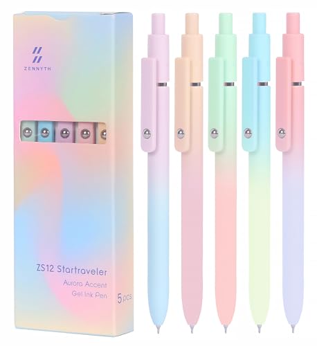 Gel Pens 5pcs Black Ink Medium Point 0.7mm Smooth Writing Pens (5 Count)