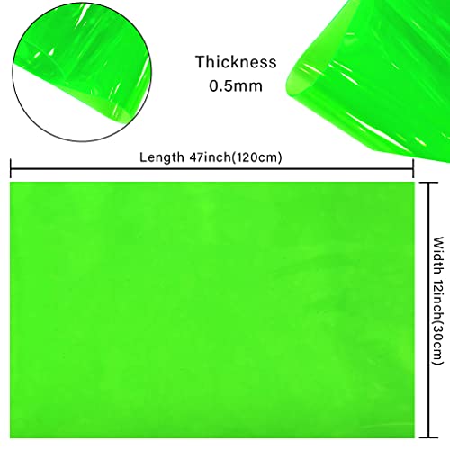 HYANG Green Transparent PVC Super Clear Holographic Vinyl Faux Leather Sheets 1 Roll 12" x 47"