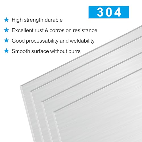 4PCS 8”x8”x1 32” 304 Stainless Steel Sheets Plate