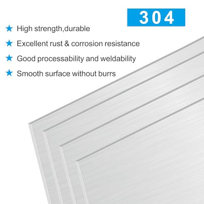 4PCS 8”x8”x1 32” 304 Stainless Steel Sheets Plate
