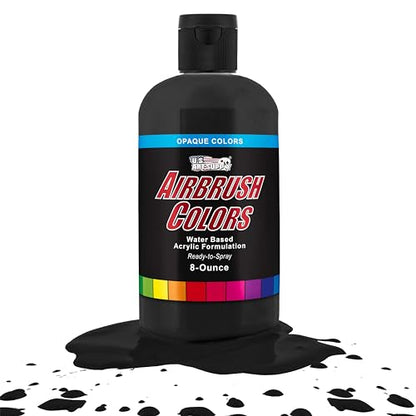 Opaque Deep Black Acrylic Airbrush Paint (8 Fl Oz)