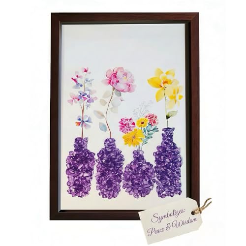 DIY Real Amethyst Crystal Mosaic Kit Vase Art for Home Decor Gift