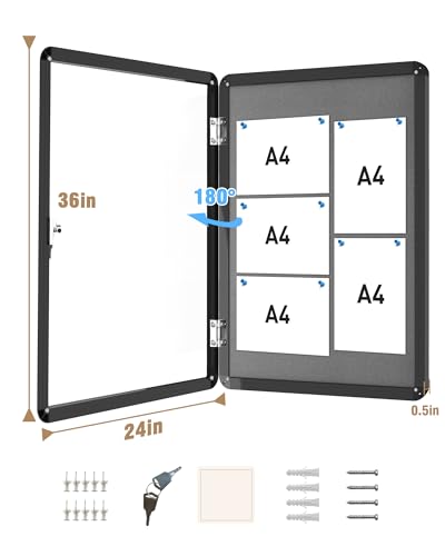 36"x24" Enclosed Bulletin Board