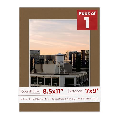 8.5x11 Mat Bevel Cut for 7x9 Photos