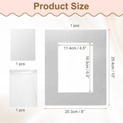 Picture Mats 8 x 10 Mat Board Center for 5 x 7 Pictures Acid Free White Core Bevel Cut Frame Mattes with Backing for Display Art Measuring