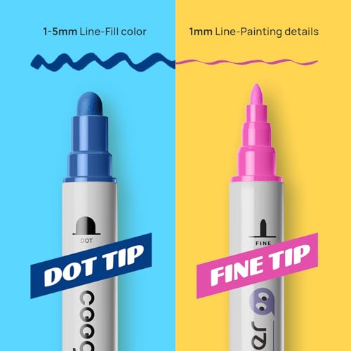 60 Colors Dual Tip Acrylic Paint Markers