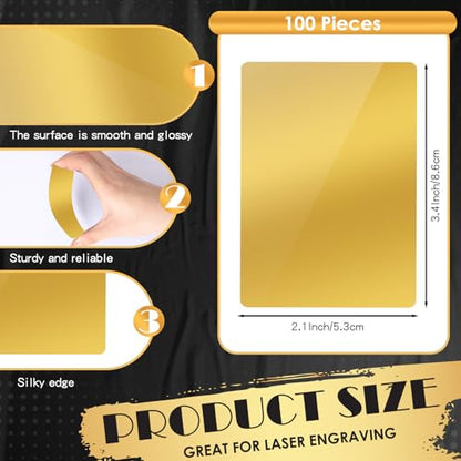 100 Pcs Metal Business Cards Aluminum Laser Engraving Blanks