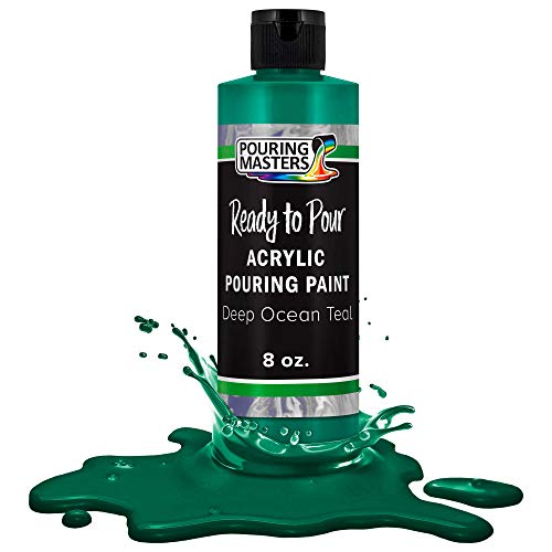 Deep Ocean Teal Acrylic Ready to Pour Pouring Paint (8 Fl Oz)