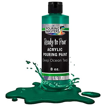 Deep Ocean Teal Acrylic Ready to Pour Pouring Paint (8 Fl Oz)