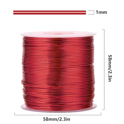 328FT 18 Gauge Bendable Red Aluminum Craft Wire for Jewelry Making Craft (328 Foot)