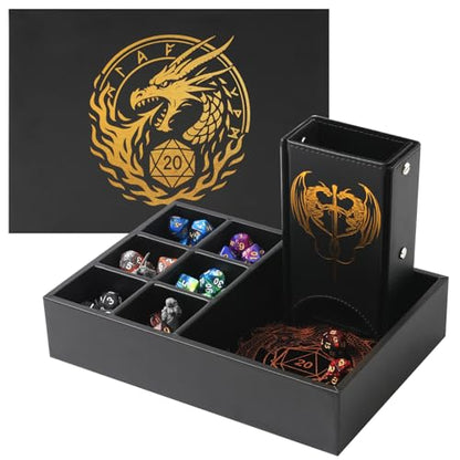 DND Dice Tray and Dice Tower with Storage