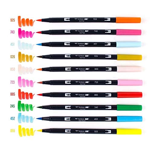 Dual Brush Pen Art Markers (10 Count)