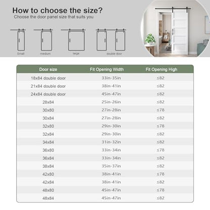32inx80in White Barn Door and 5.5FT Sliding Barn Door Hardware Kit Included