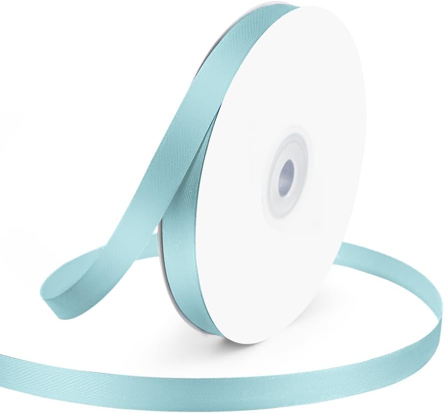 KMER LIFE 3/8" Wide x 50 Yards Baby Blue Polyester Satin Ribbon, Perfect for Wedding Decor, Crafts, Gift Wrapping & Other Projects - Crafty Corner