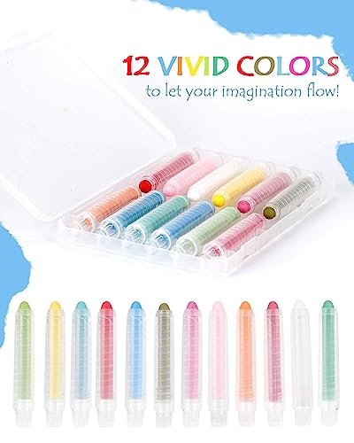 Dustless Chalk for Kids with Holder (12 Count)