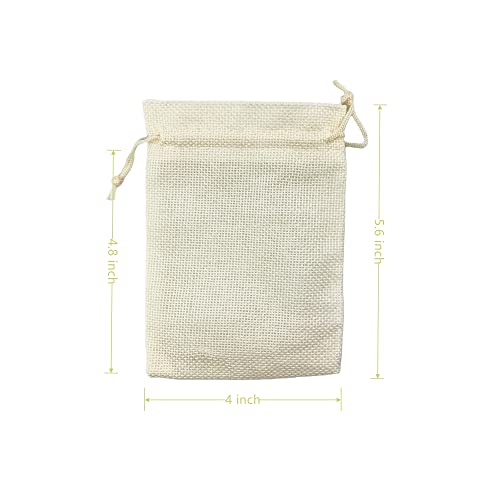 Pack of 25 Burlap Gift Bags with Drawstring Linen Jewelry Pouches Wedding Hessian Jute Bags for Birthday and Treat Pouches Party Wedding Favors Gift