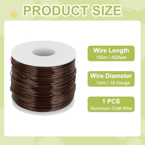 18 Gauge Anodized Aluminum Craft Wire Bendable Bonsai Training Wire 492 Feet 1mm for Sculpting Crafts Wreath Floral Beading Jewelry Making