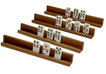 Easy View Domino Racks for Maximum Visibility and Ease in organizing Your Hand. Solid American Black Walnut
