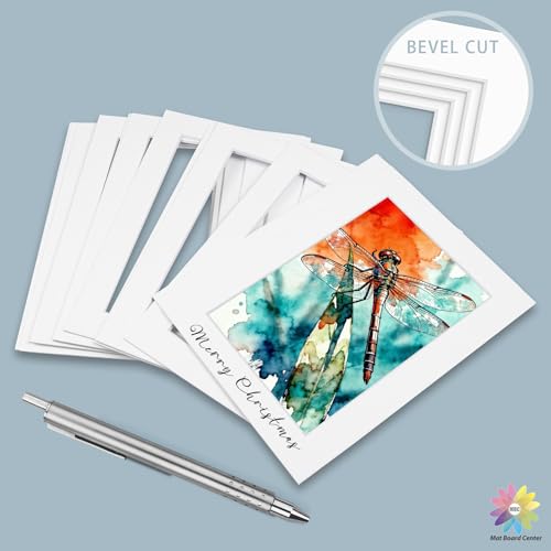 Mat Board Center 50 Pack 5x7 Picture Mat for 4x6 Photo White