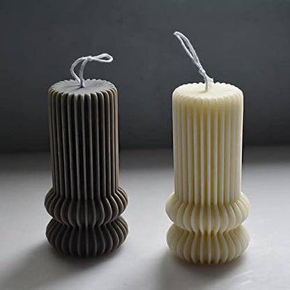 Stripe Roman Column Silicone Candle Mold Geometric Wax Soap Mold Fondant Chocolate Cake Baking Mould Plaster Clay Resin Epoxy Mold