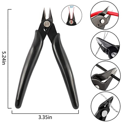 10 Pack Wire Cutters Black Diagonal Cutting Pliers for Electronic (10 Count)