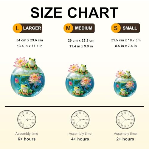 Aquarium Frog Puzzles Adults Gifts for Women Men Wooden 225 Pieces 13.4 x 11.7in