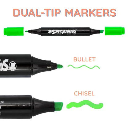 Super Markers 20 Neon Dual Tip Fabric Markers (20 Count)