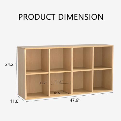 Wooden 8 Cube Storage Organizer with Closed Back Panel (8 Count)