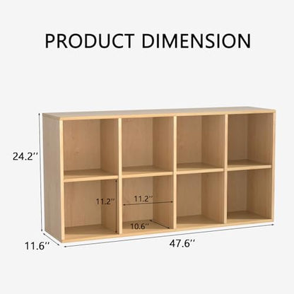 Wooden 8 Cube Storage Organizer with Closed Back Panel (8 Count)