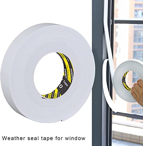 White Foam Tape Weather Stripping Sealing Sponge (16.4 Foot)