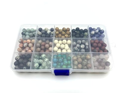 350Pcs 8mm Natural Gemstone Beads