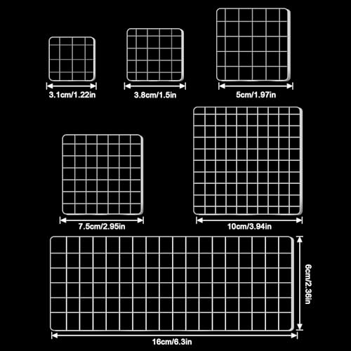 6PCS Acrylic Stamp Block with Grid Lines (6 Count)