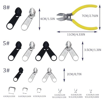 175 Pcs Zipper Repair Kit Sewing Change Zipper Needle (175 Count)
