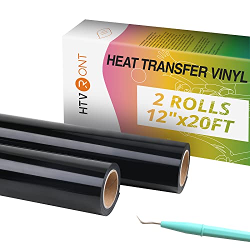 Heat Transfer Vinyl Black HTV Rolls (2 Count, 40 ft)
