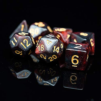 7 Die DND Dice Set Polyhedral Dice Set with a Leather Dice Bag (7 Count)