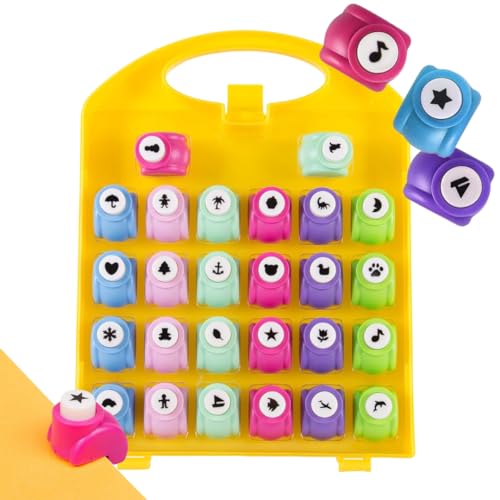 Scrapbook Paper Punch 26pc Mini Paper Hole Punchers w Case (26 Count)