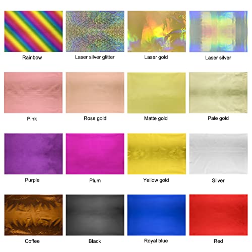 50 Sheets Toner Reactive Foil Sheet for Crafts Paper Holographic Heat Transfer Craft Foil Paper for Scrapbooking Stamping Cardstock Heat Transfer DIY Crafts Accessories 7.9 x 11.4inch
