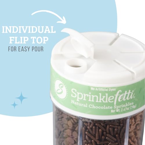 Dye Free Chocolate Sprinkles 6 Cell Jar (2.75 Ounce)