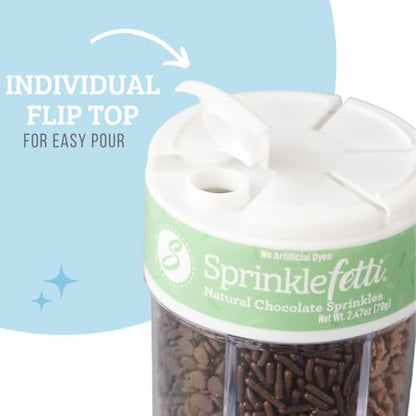 Dye Free Chocolate Sprinkles 6 Cell Jar (2.75 Ounce)