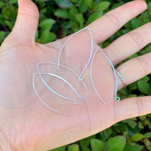 30pcs Adabele Real Sterling Silver 44mm Marquise Earring Hooks (30 Count)