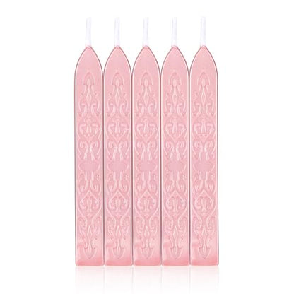 5Pcs Rose Gold Sealing Wax Sticks with Wicks for Wax Seal Stamp (5 Count)